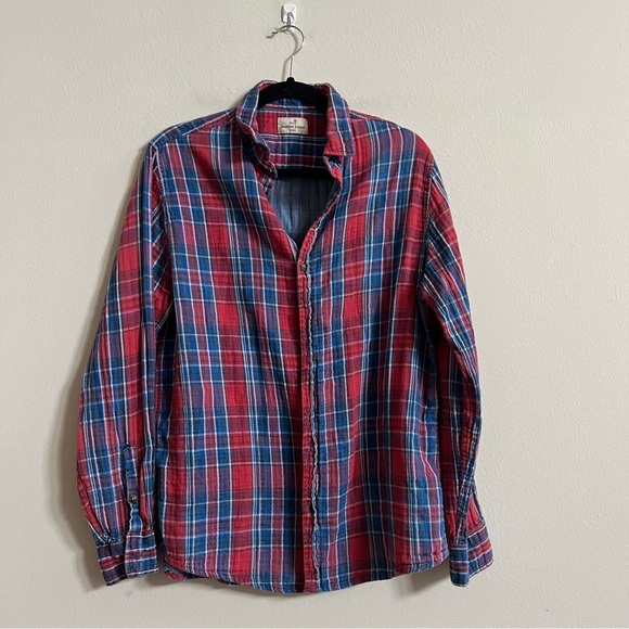 Marine Layer Other - Marine Layer Button Down Flannel Shirt Red Blue Plaid Large
